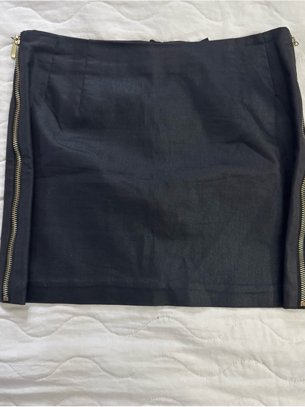 H&M Black Mini Skirt with Exposed Zipper Detail